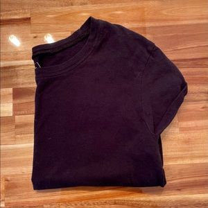 Plain Black Crop Short-Sleeve Tee Size XS